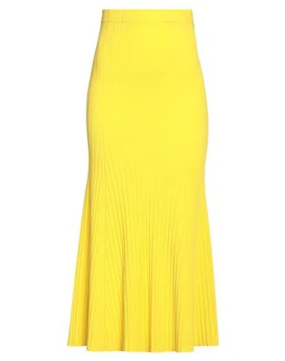 Roberto Collina Woman Maxi Skirt Yellow Size M Viscose, Polyester