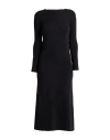Roberto Collina Woman Midi Dress Black Size S Merino Wool, Cashmere