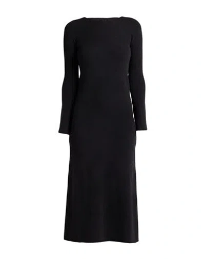 Roberto Collina Woman Midi Dress Black Size S Merino Wool, Cashmere