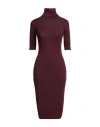 Roberto Collina Woman Midi Dress Burgundy Size S Wool