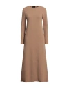 Roberto Collina Woman Midi Dress Camel Size S Merino Wool, Cashmere In Beige