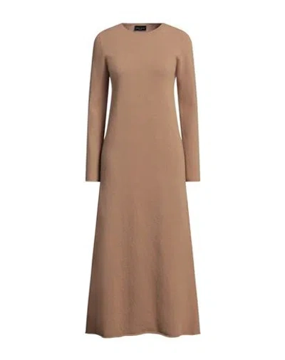 Roberto Collina Woman Midi Dress Camel Size S Merino Wool, Cashmere In Beige