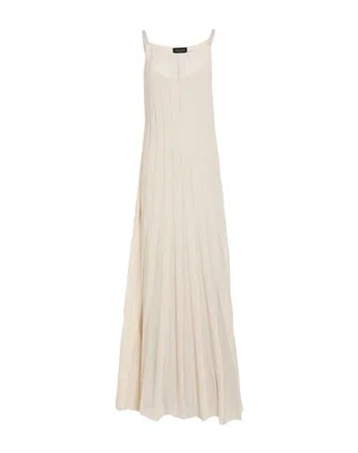 Roberto Collina Woman Midi Dress Ivory Size M Viscose, Polyester In Neutral