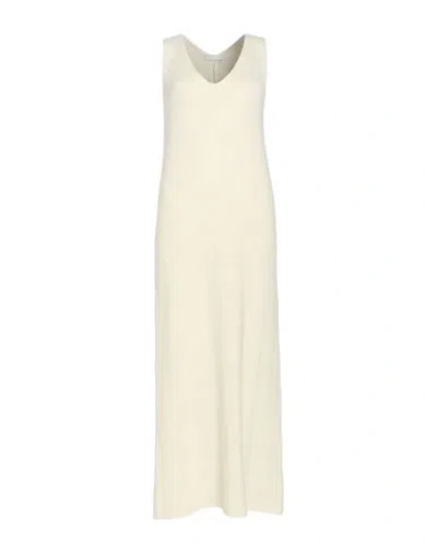 Roberto Collina Woman Midi Dress Ivory Size S Merino Wool, Silk In Neutral