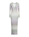 Roberto Collina Stripped Knitted Dress In Purple