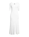 Roberto Collina Woman Midi Dress White Size L Viscose, Polyester In White