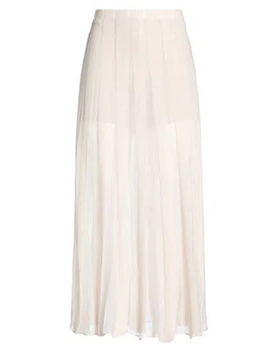 Roberto Collina Woman Midi Skirt Beige Size M Viscose, Polyester In White