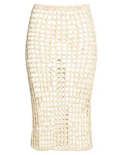 Roberto Collina Woman Midi Skirt Beige Size S Polyamide, Cotton In Neutral