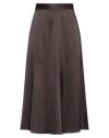 Roberto Collina Woman Midi Skirt Dark Brown Size S Polyester, Elastane