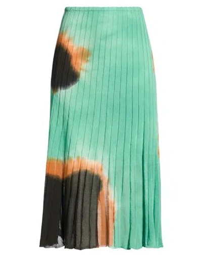Roberto Collina Woman Midi Skirt Green Size S Cotton, Nylon