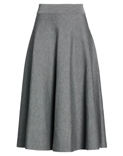 Roberto Collina Woman Midi Skirt Grey Size M Merino Wool In Gray