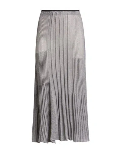 Roberto Collina Woman Midi Skirt Grey Size Xs Viscose, Metallic Polyester In Gray