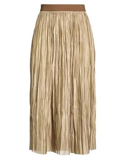Roberto Collina Woman Midi Skirt Khaki Size S Polyester In Brown