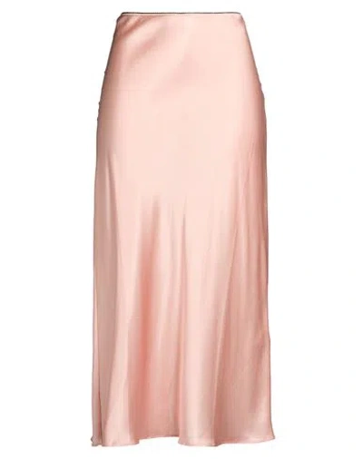 Roberto Collina Woman Midi Skirt Light Pink Size M Silk, Elastane