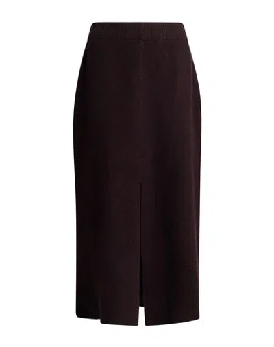 Roberto Collina Woman Midi Skirt Plum Size L Merino Wool In Brown