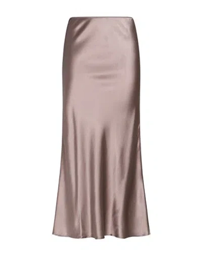 Roberto Collina Woman Midi Skirt Taupe Size Xs Silk, Elastane In Purple