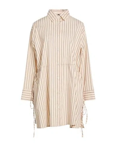 Roberto Collina Woman Mini Dress Beige Size S Cotton, Polyamide, Elastane In Neutral