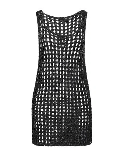Roberto Collina Woman Mini Dress Black Size M Polyamide, Cotton