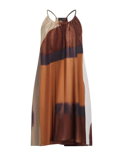 Roberto Collina Short Dresses In Brown