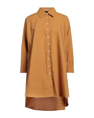 Roberto Collina Woman Short Dress Camel Size Xs Cotton In Beige