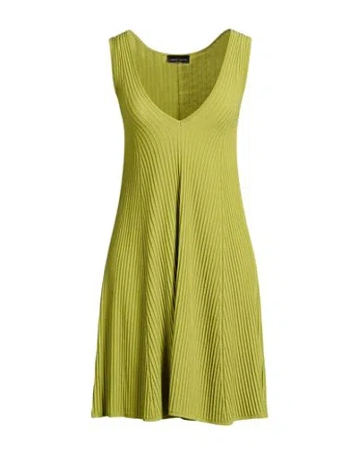 Roberto Collina Woman Mini Dress Lime Green Size L Viscose, Polyester