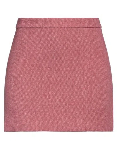 Roberto Collina Woman Mini Skirt Antique Rose Size M Wool, Linen, Nylon In Pink
