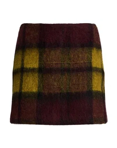 Roberto Collina Woman Mini Skirt Burgundy Size Xs Merino Wool, Mohair Wool, Alpaca Wool, Polyamide In Red