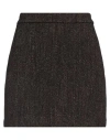 Roberto Collina High-waist Wool-blend Miniskirt In Brown