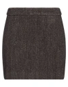Roberto Collina High-waist Wool-blend Miniskirt In Brown