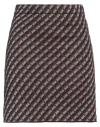 Roberto Collina Woman Mini Skirt Dark Brown Size S Wool, Metallic Polyester, Nylon In Brown