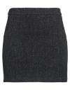 Roberto Collina High-waist Wool-blend Miniskirt In Blue