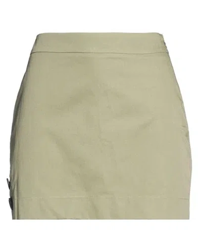 Roberto Collina Woman Mini Skirt Sage Green Size S Cotton In Brown