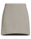 Roberto Collina Woman Mini Skirt Taupe Size S Wool, Linen, Nylon In Gray