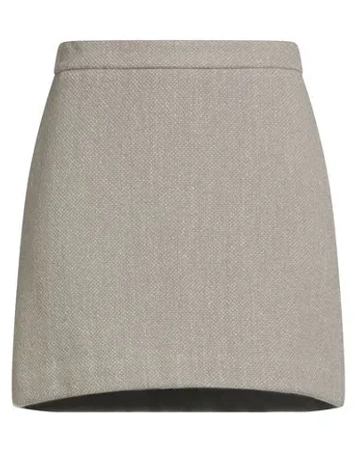 Roberto Collina Woman Mini Skirt Taupe Size S Wool, Linen, Nylon In Gray