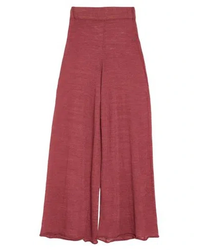 Roberto Collina Woman Pants Burgundy Size S Linen, Polyester