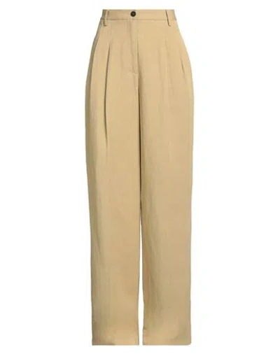 Roberto Collina Woman Pants Camel Size M Viscose, Linen, Cotton In Beige