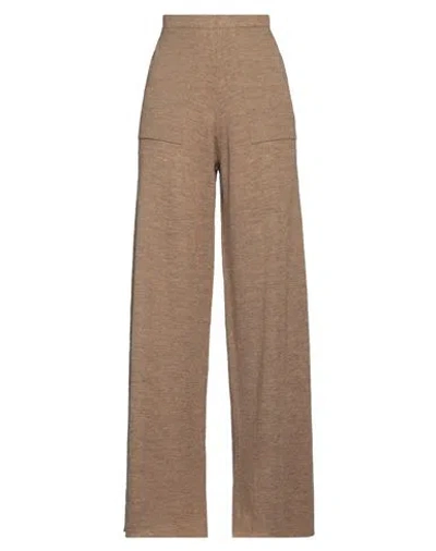 Roberto Collina Woman Pants Camel Size S Linen, Polyester