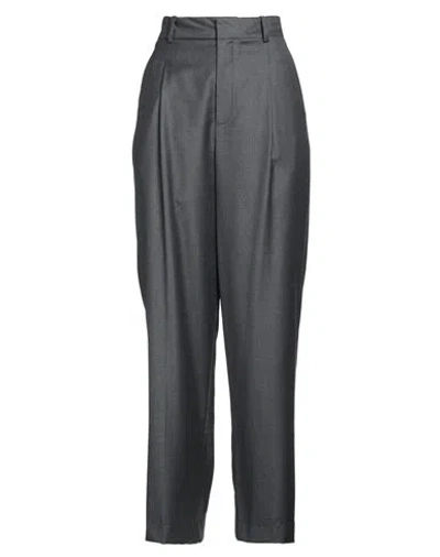 Roberto Collina Woman Pants Charcoal Size M Wool In Grey