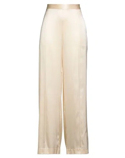Roberto Collina Woman Pants Cream Size S Silk, Elastane In Neutral
