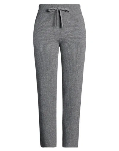 Roberto Collina Woman Pants Grey Size 12 Merino Wool, Cashmere In Gray