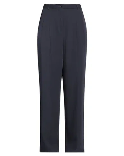 Roberto Collina Woman Pants Navy Size S Polyester, Elastane In Navy Blue
