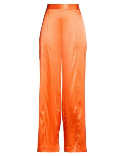 Roberto Collina Woman Pants Orange Size M Silk, Elastane