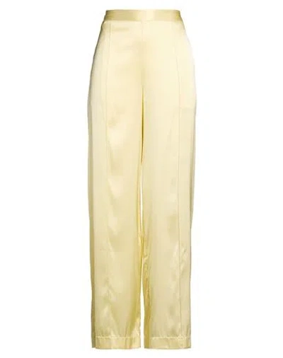 Roberto Collina Woman Pants Pastel Yellow Size M Silk, Elastane