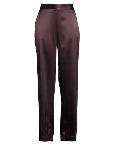 Roberto Collina Woman Pants Plum Size S Silk, Elastane In Purple