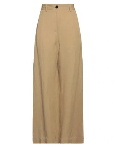 Roberto Collina Woman Pants Sand Size M Viscose, Linen, Cotton In Beige