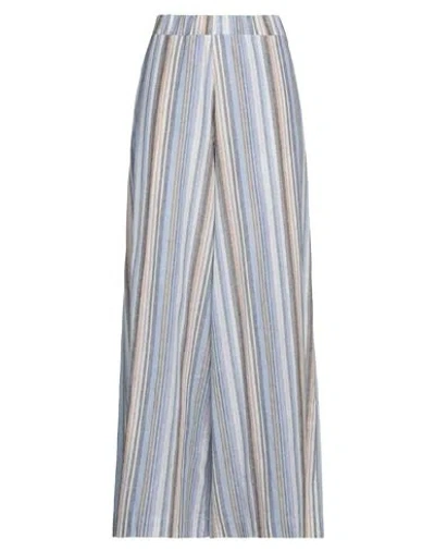 Roberto Collina Woman Pants Sky Blue Size S Linen, Cotton