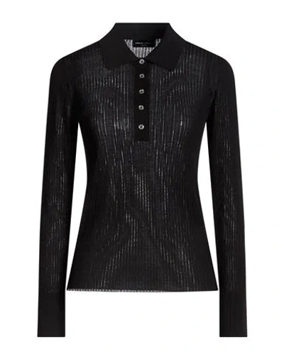 Roberto Collina Woman Polo Shirt Black Size L Merino Wool