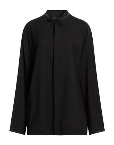 Roberto Collina Woman Shirt Black Size 12 Polyester