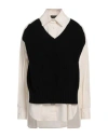 Roberto Collina Woman Shirt Black Size S Cotton, Wool
