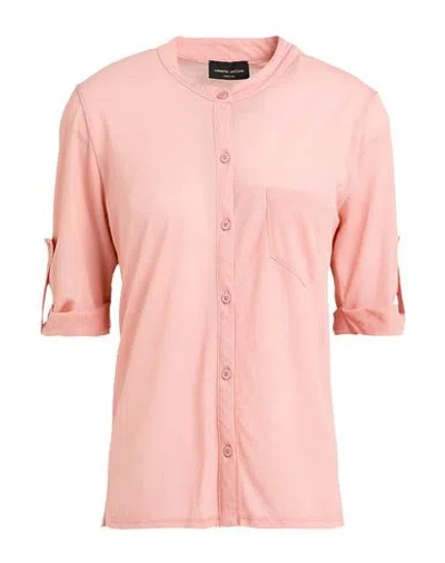 Roberto Collina Woman Shirt Salmon Pink Size S Cotton, Polyamide
